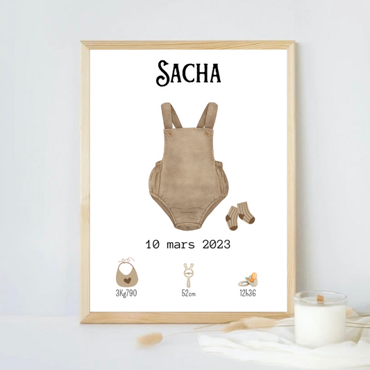 Affiche / Poster - Naissance "Sacha"