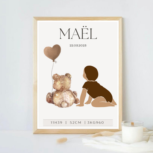 Affiche / Poster - Naissance "Maël"